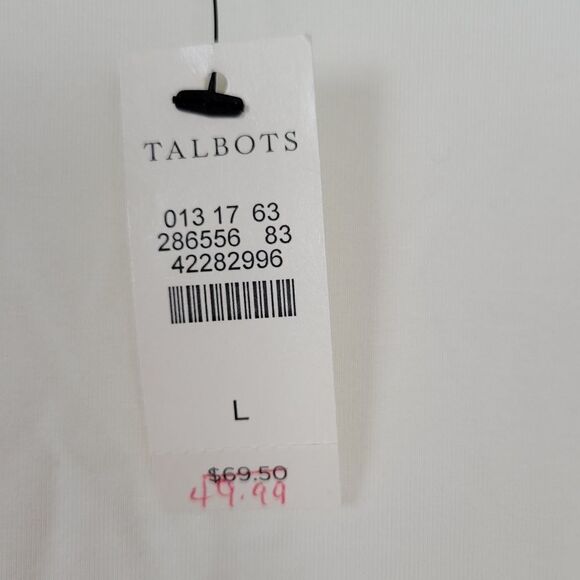 Talbots Long Sleeve Soft Lace Trimmed Shirt Cream Large - Picture 3 of 5